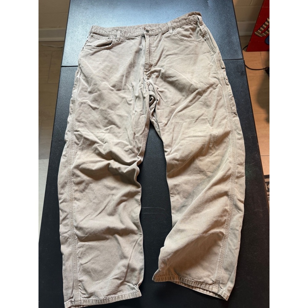 Carhartt B24 Loose Fit Canvas Carpenter Pants Tan Mens 40x32 Utility Workwear